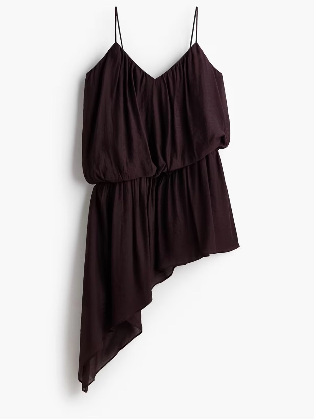 H&M Asymmetrical Strappy Top Size Medium Dark brown NWT